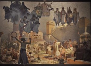 Inledningen av den slaviska liturgin Cykeln Det slaviska eposet av Alphonse Mucha