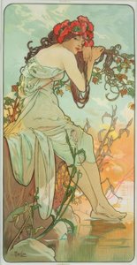 Sommar av Alphonse Mucha