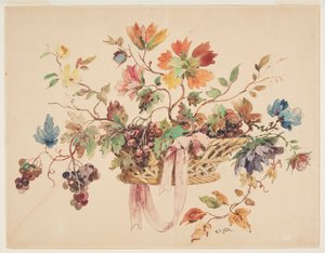 Design för broderi eller gobeläng av Alphonse de Neuville