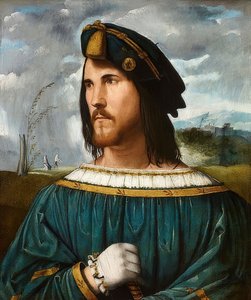 Porträtt av en gentleman (känd som Cesare Borgia). Zw. 1500 och 1524