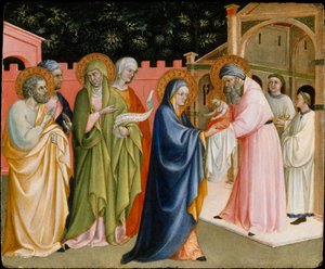 Presentationen i templet, troligen ca. 1430. av Alvaro Pirez