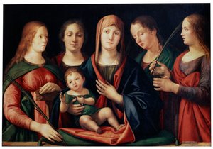 Madonna och barn med Maria Magdalena, Sankta Katarina och två heliga, 1504