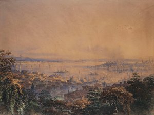 Utsikt över Konstantinopel, 1866 av Amadeo Preziosi