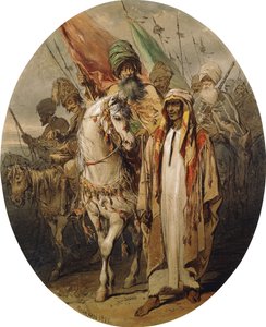 Arabiska krigare på frammarsch, 1855 av Amadeo Preziosi