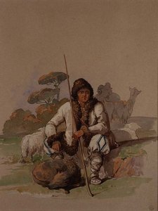 Hyrde, c.1855swed av Amadeo Preziosi