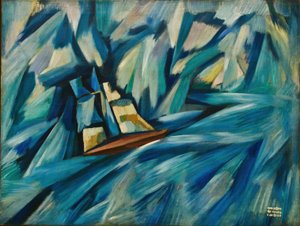 Segelbåt, ca 1914 (olja på duk)