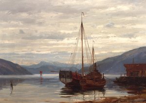 Norska  Parti från Balestrand Parti från Balestrand av Amaldus Nielsen