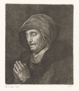 Gammal kvinna ber (Rembrandts mor)