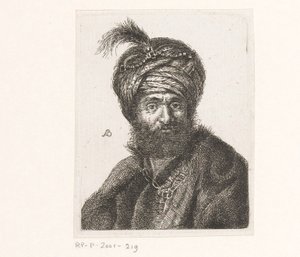 Byst av en man som bär en turban