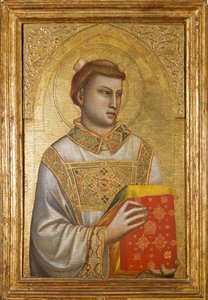 Representation of Saint Stephen (målning på trä, ca 1320-1325) av Ambrogio Bondone (workshop) Giotto