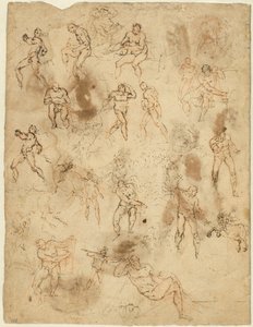 Studier av figurer (verso) av Ambrogio Figino
