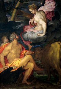 Jupiter, Juno och Io, av Ambrogio Figino, olja på duk, 211x145 cm