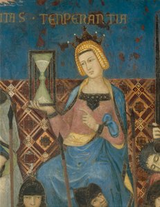 Allegory of Good Government, Temperance, detalj från Allegory and Effects of Good and Bad Government on Town and Country av Ambrogio Lorenzetti