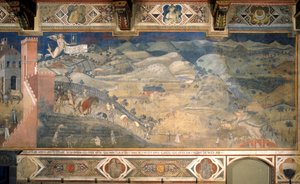 Effekter av god regering på landsbygden Cykel av fresker The Allegory of the Good and Bad Government, 1338-1339