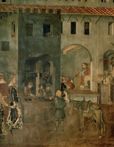 Livet i staden (fresco) av Ambrogio Lorenzetti