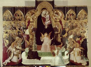 Maesta di Massa Marittima (Jungfru i majestät) (tempera och guld på panel, ca 1335) av Ambrogio Lorenzetti