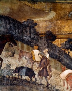 Bönder som plöjer åkrarna. Detalj av effekterna av bra och dåligt styre på staden och landsbygden. (Fresk av Ambrogio Lorenzetti