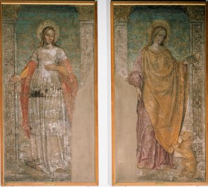 St Agnes av Rom och St Martina av Rom (Fresco