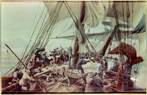Upptäckte Louisiana av Louis Antoine, greve av Bougainville (1729-1811) av Ambroise Louis Garneray