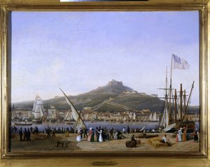 Hamnen i Marseille av Louis Garneray, sd. omkr. 1820, Olja på duk, H. 0,330; L. 0,460. CCIP Coll.