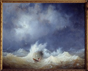 Skeppsvraket Målning av Ambroise Louis Garneray (1783-1857) 1800-talets Brest, Musee des Beaux Arts