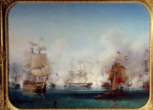 Greklands självständighetskrig: Utsikt över sjöslaget vid Navarin den 20/10/1827, 1827