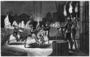 Karl VIII går in i Rom 1494 för att bli utropad till kejsare av Orienten - Karl VIII (1470-1498) gick in i Rom den 31 december 1494. Han förklarades till kejsare av Orienten, innan han åkte till Neapel för att hävda sina rättigheter där - Gravyr av 1825 i  av Ambroise Tardieu