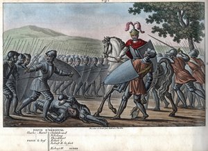 Eudes (Odon) (860 - 898), den karolingiska dynastin, ledde striden mot normanderna och försvarade Paris med segern (885 - 887) - Designad och graverad av Ambroise Tardieu 1825. av Ambroise Tardieu