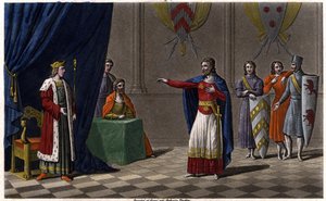 Louis V le Faineant (ca 967-987), utropad till kung av Frankrike genom beskydd av Hugues Capet, framtida kung av Frankrike, 986 Rita och grava av Ambroise Tardieu 1825. av Ambroise Tardieu