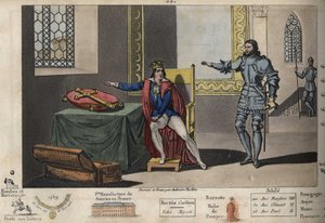 Ludvig XI (1423-1483) hålls fången i Peronne, och från sin lägenhet kan han se tornet där Karl III dog efter 6 års fångenskap. Han återvann friheten först efter att ha svurit på Karl den Stores kors att han troget skulle hålla fördraget som av Ambroise Tardieu