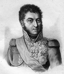 Marskalk Suchet. Louis Gabriel (Louis-Gabriel) Suchet (1770-1826), hertig av Albufera Maréchal av Frankrike. i” Porträtt av de franska generalerna efter fransmännens segrar och erövringar””. Graverad av Ambroise Tardieu 1818. Stella Collection. av Ambroise Tardieu