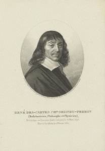Porträtt av filosofen René Descartes 1596-1650, ca 1820.