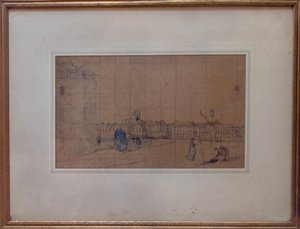 Le Quai de Carenage, Le Pollet, 1928 (penna och wc på papper) av Ambrose McEvoy
