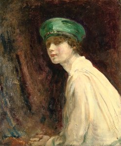 "Den gröna hatten", ett porträtt av fru Claude Johnson, 1918