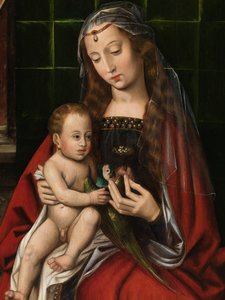 Detalj av Madonna (olja på panel)