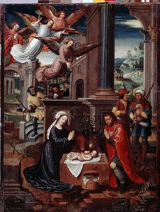 ""Födelsekyrkan"" Målning av Ambrosius Benson (1495-1550) Hermitagemuseet från 1500-talet, Sankt Petersburg