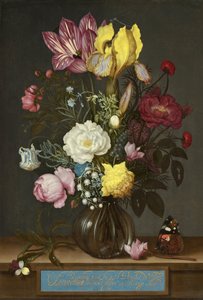Blombukett i glasvas