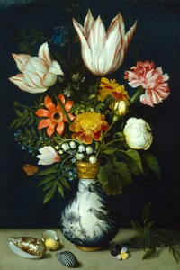 Blommor i porslinsvas, c1600