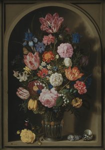 Bukett av blommor i en stennisch av Ambrosius the Elder Bosschaert