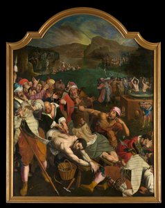 De heliga Crispins och Crispinians martyrskap (olja på panel)