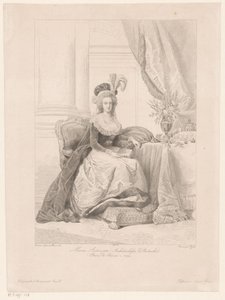 Porträtt av Marie Antoinette, Frankrikes drottning av Amédée Félix Barthélemy Geille