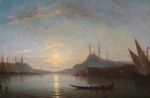 Gyllene hornet med Süleymaniye-moskén av Amedee Rosier