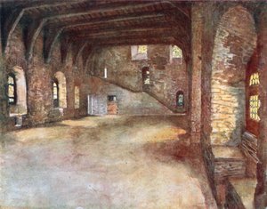 Bankettsalen, Chateau des Comtes, Gent (färglitografi)