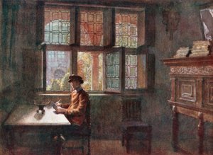 Musee Plantin-Moretus (Arriere Boutique), Antwerpen (färglitografi)