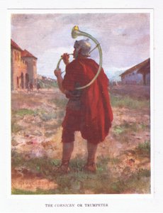 En gesims eller trumpetare, illustration från The Roman Soldier, 1928