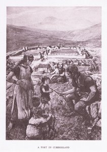 Ett fort i Cumberland, illustration från The Roman Soldier, 1928