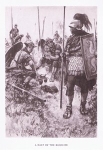 Ett stopp vid vägkanten, illustration från The Roman Soldier, 1928