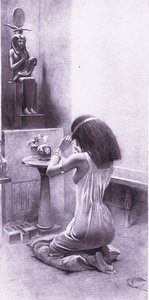 En egyptisk kvinna vid sina andakter, 1925 av Amedee Forestier