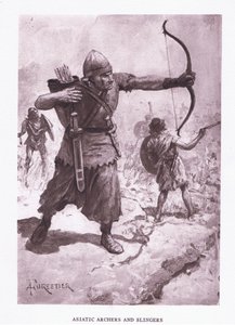 Asiatiska bågskyttar och anhängare, illustration från The Roman Soldier, 1928