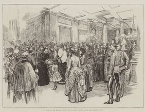 Drottningen på Mansion House, City of London, på hennes återkomst från East End